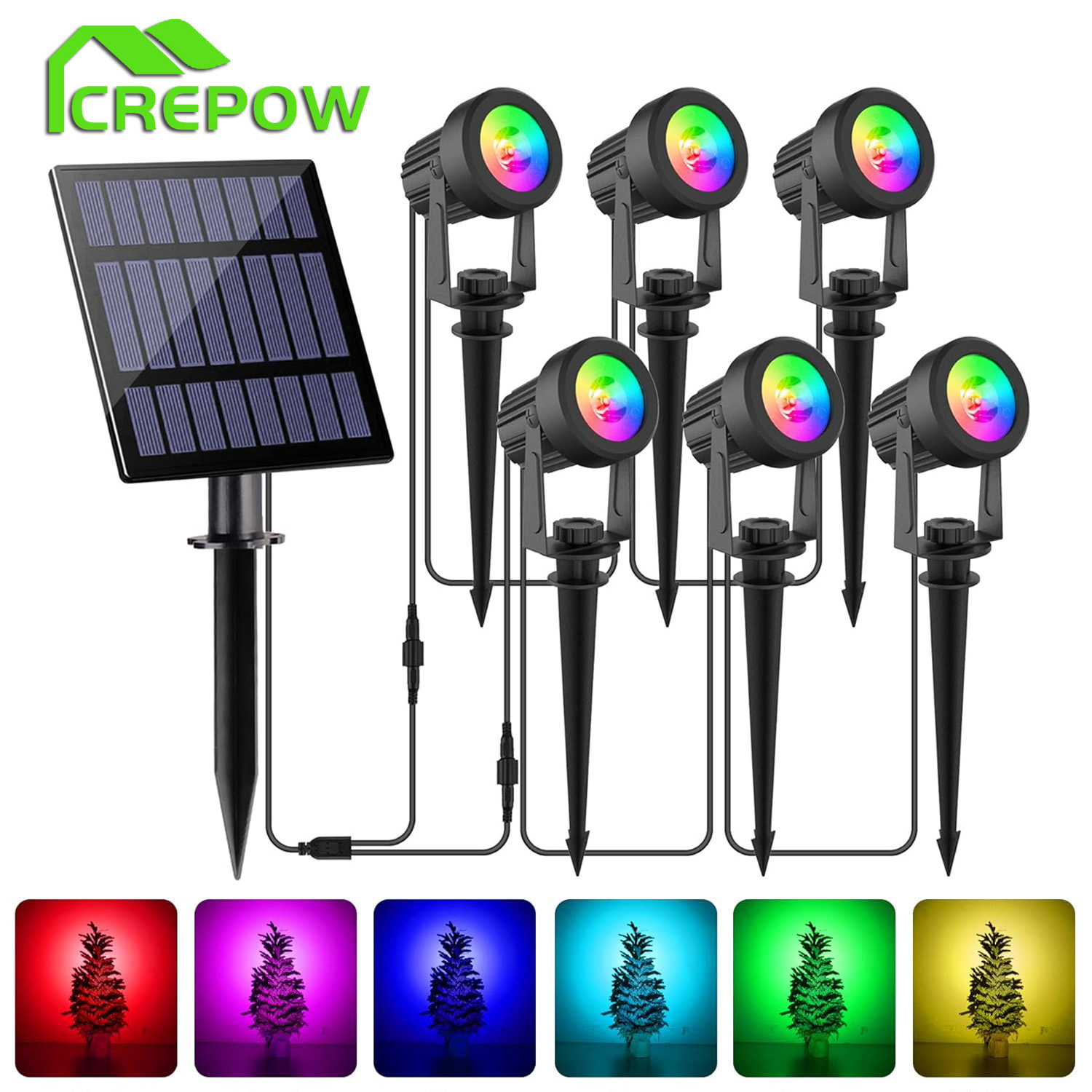 Solar Garden Spotlight Rgb - 1/2/4/6 LEDS RGB güneş spot ışığı