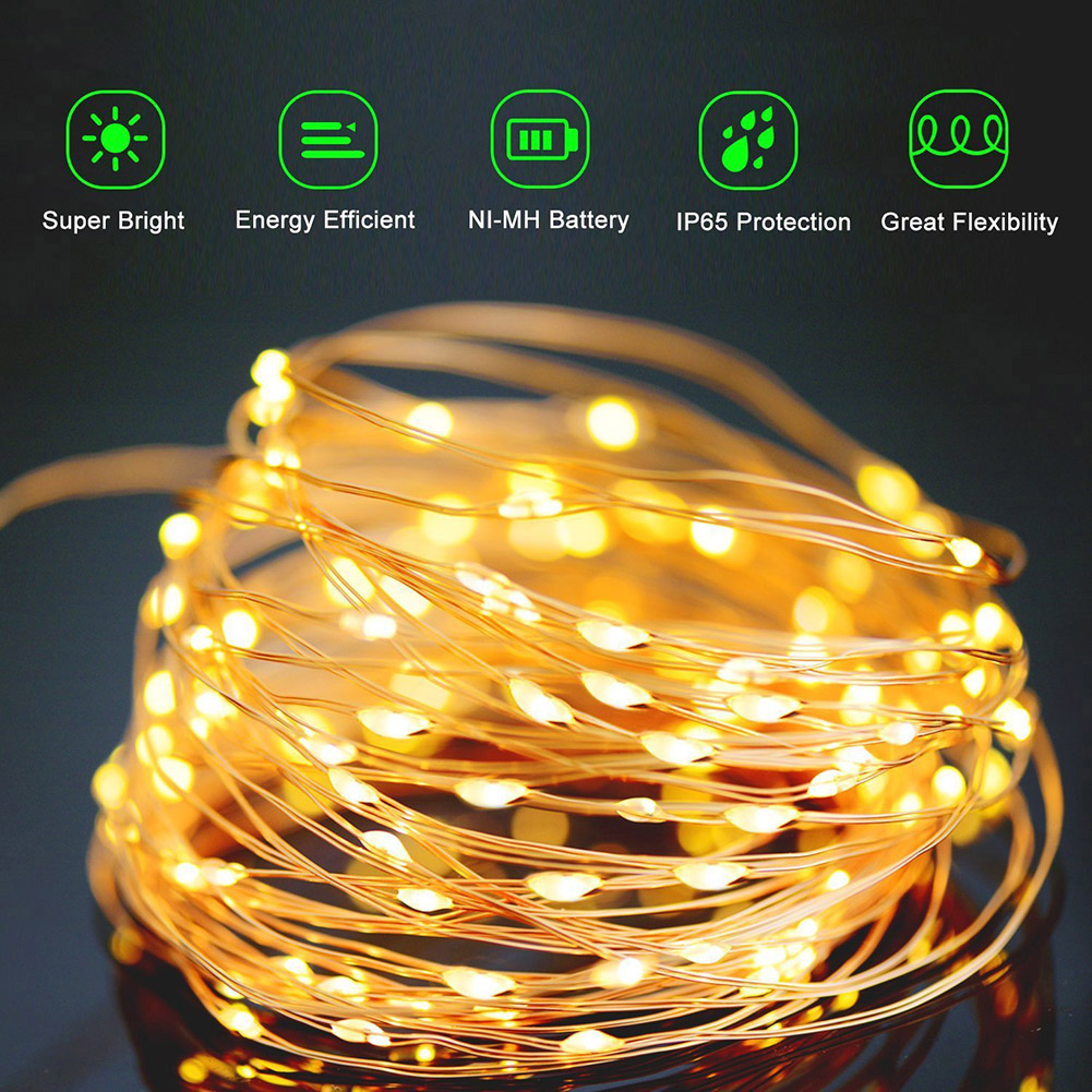 Solar String Lights Outdoor 20M - 5M 20M LED Güneş Işığı Açık