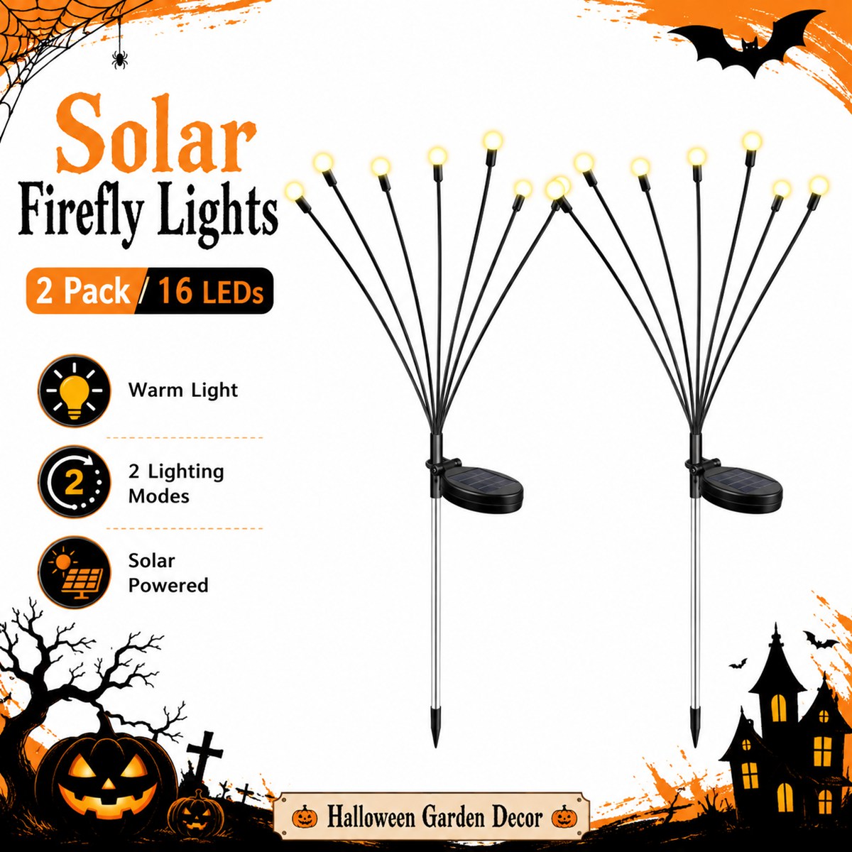 Solar Pathway Lights 8 Pack - 2'li Paket Cadılar Bayramı Güneş Enerjili