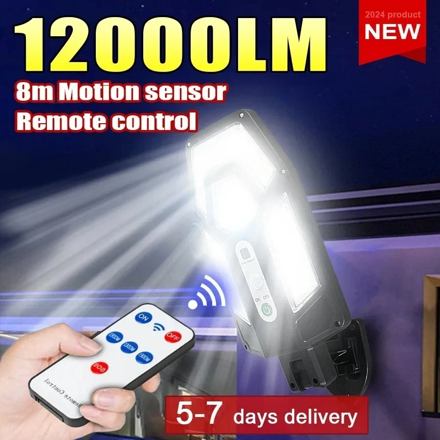 Solar Ground Light Driveway - 12000LM Güçlü Güneş Enerjili Duvar Lambası,