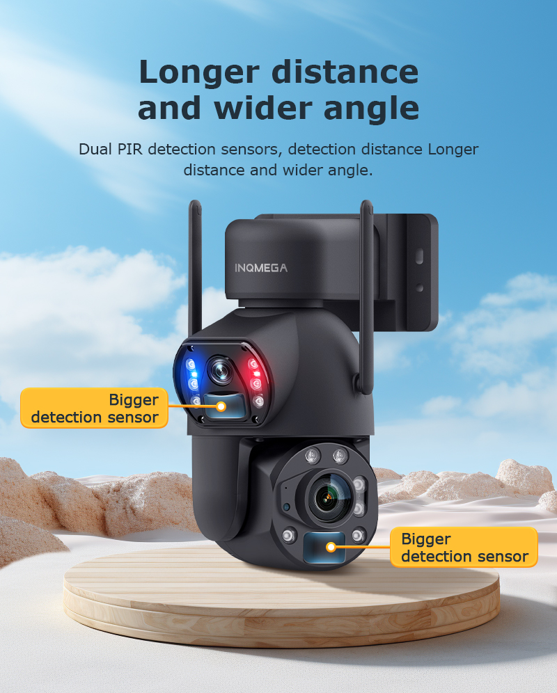 Solar Security Camera Light - INQMEGA 6K 12MP 60X Zoom 4G
