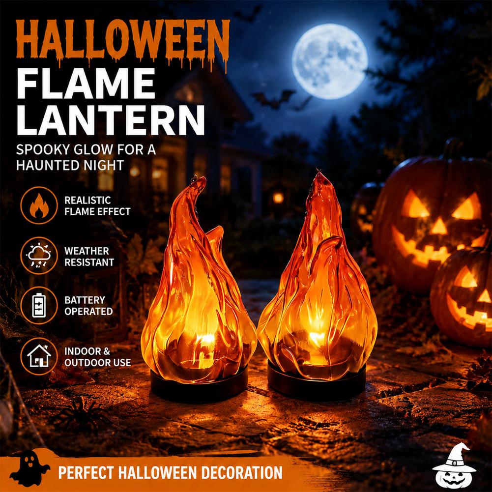 Solar Garden Light Outdoor Waterproof - Güneş Enerjili Alev Efektli Asılı Fener
