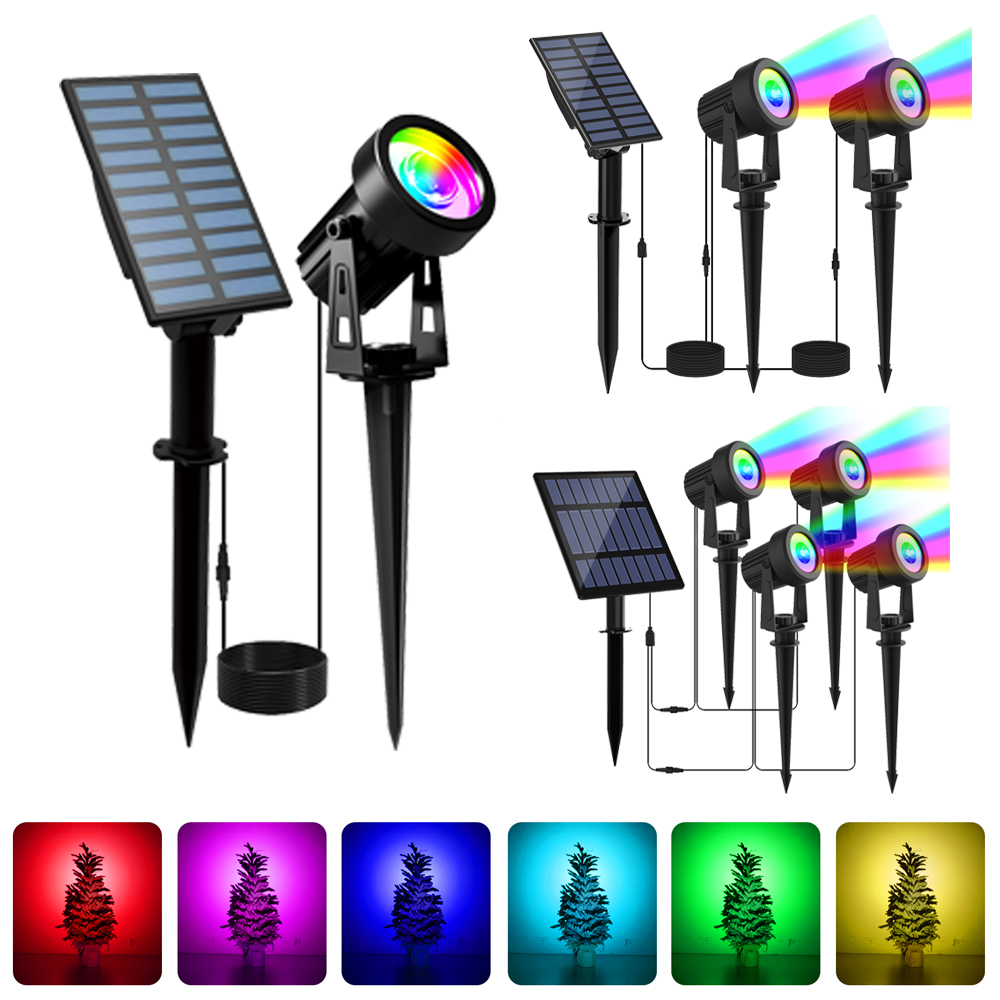 Solar Garden Spotlight Rgb - 1/2/4 Işıklar RGB Güneş LED Işık