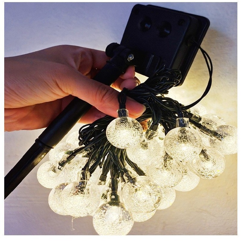 Solar String Lights Outdoor 20M - Güneş Enerjili Kristal Toplu 14.76ft 30