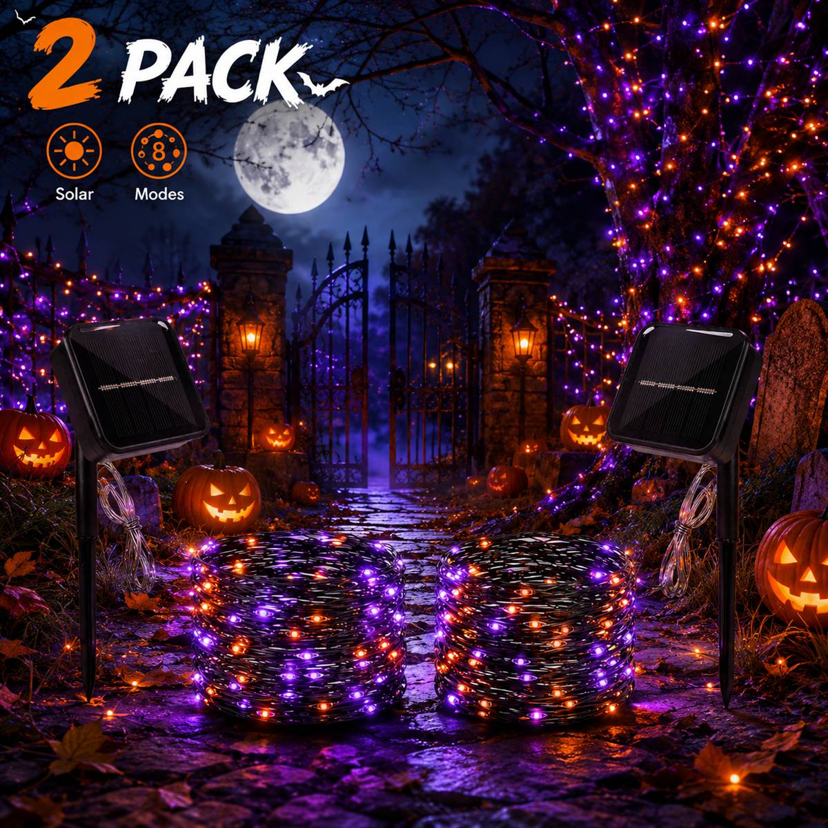 Solar Pathway Lights 8 Pack - 2'li Paket Cadılar Bayramı Güneş Enerjili