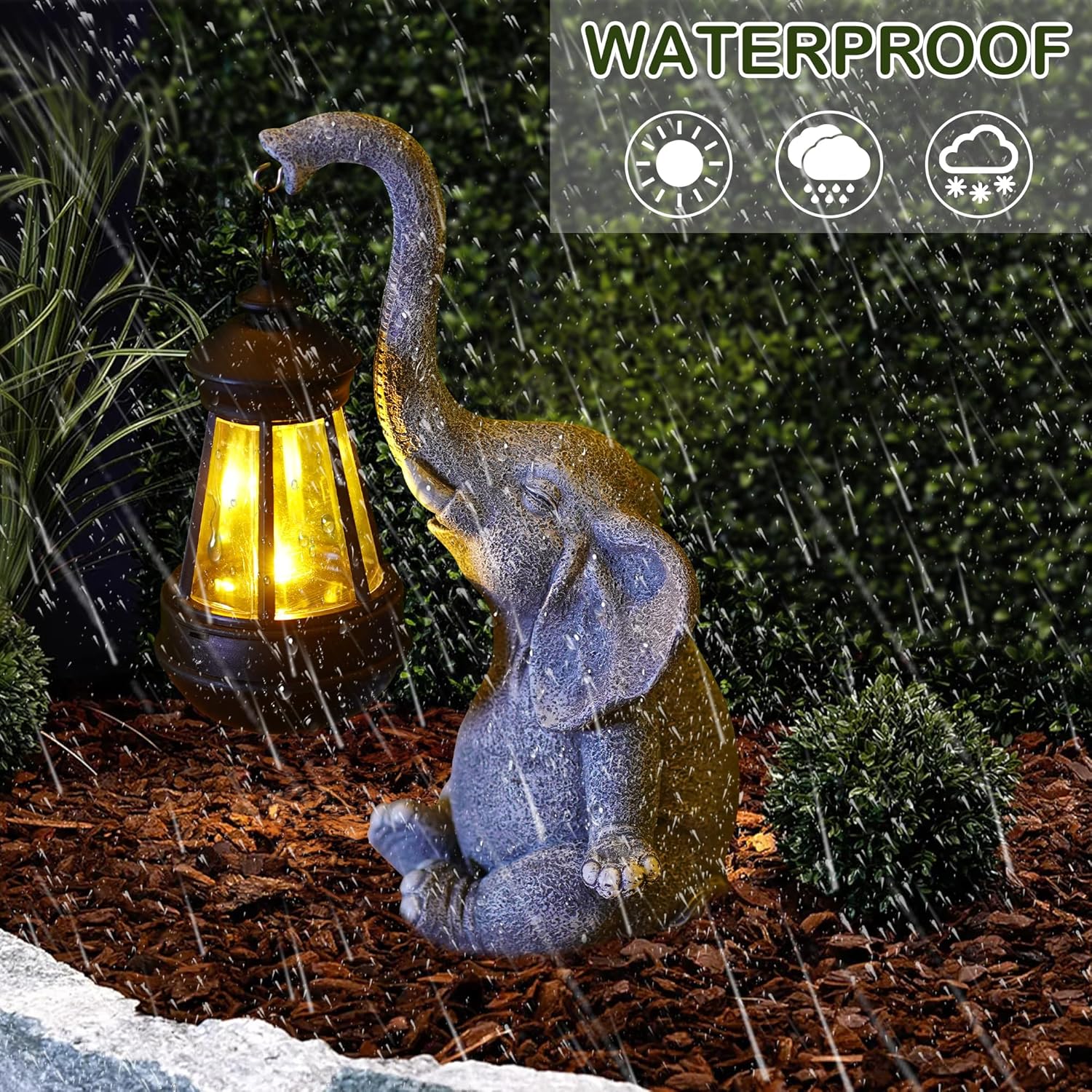1 adet reçine fil bahçe heykel - Solar Ground Light Driveway incelemesi ve fiyatı