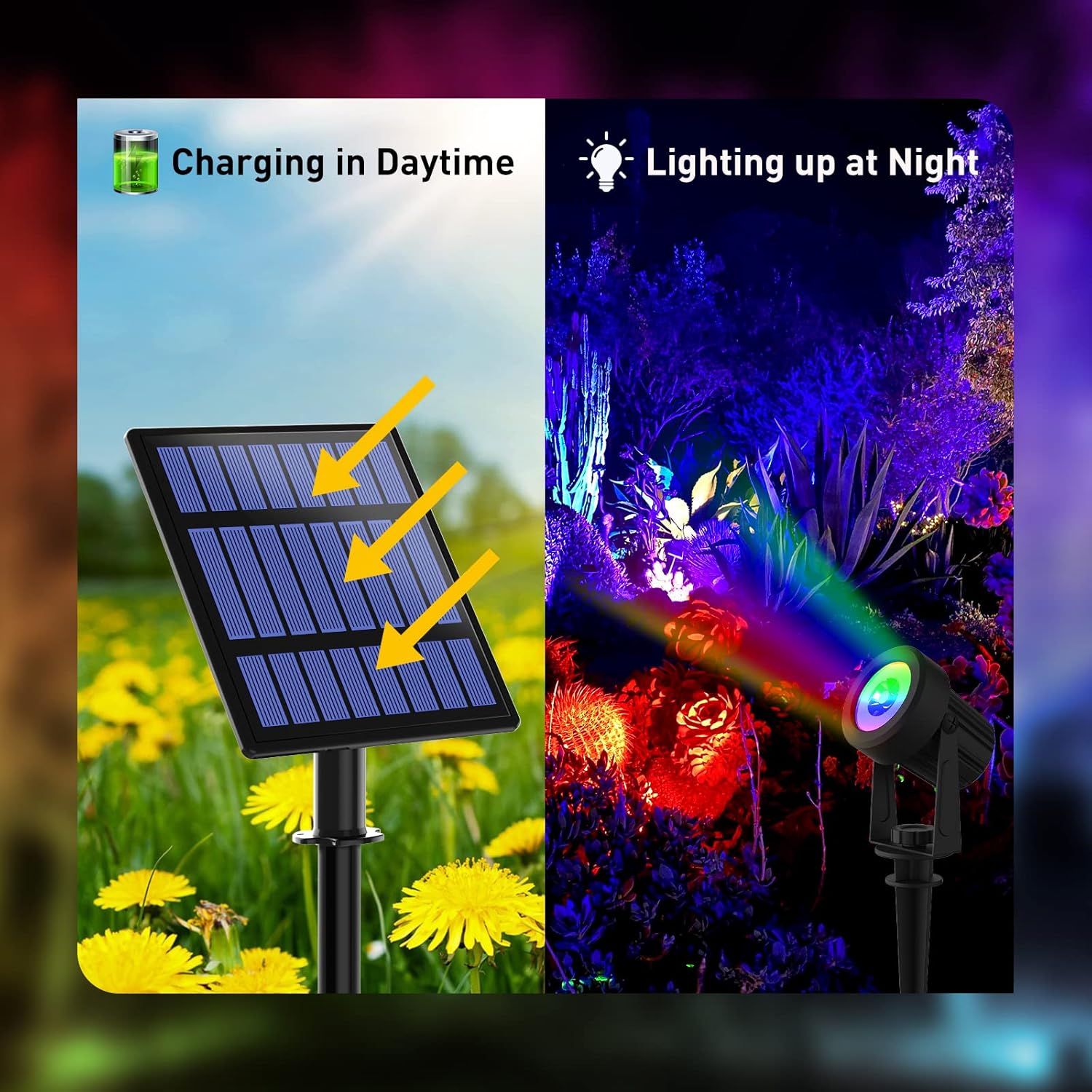 1/2/4/6 LEDS RGB güneş spot ış - Solar Garden Spotlight Rgb incelemesi ve fiyatı