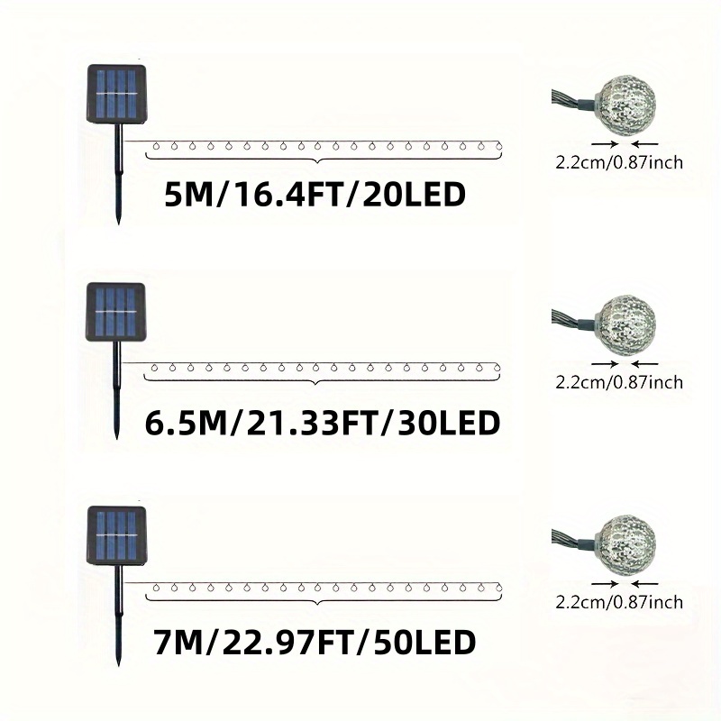 50/30/20 LED Fas Topu Güneş Di - Solar String Lights Outdoor 20M incelemesi ve fiyatı