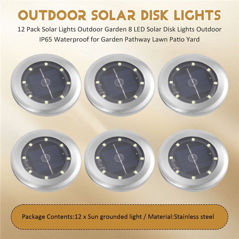 B50C 12 Paket Güneş Enerjili L - Solar Pathway Lights 8 Pack incelemesi ve fiyatı