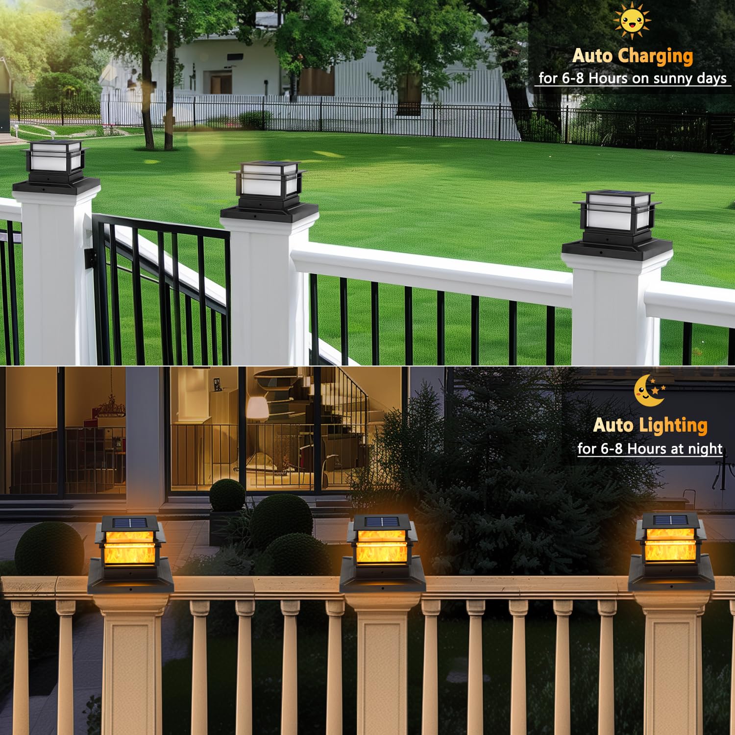 4x4 İnç Güneş Enerjili Alev Şe - Solar Post Cap Light 4X4 incelemesi ve fiyatı