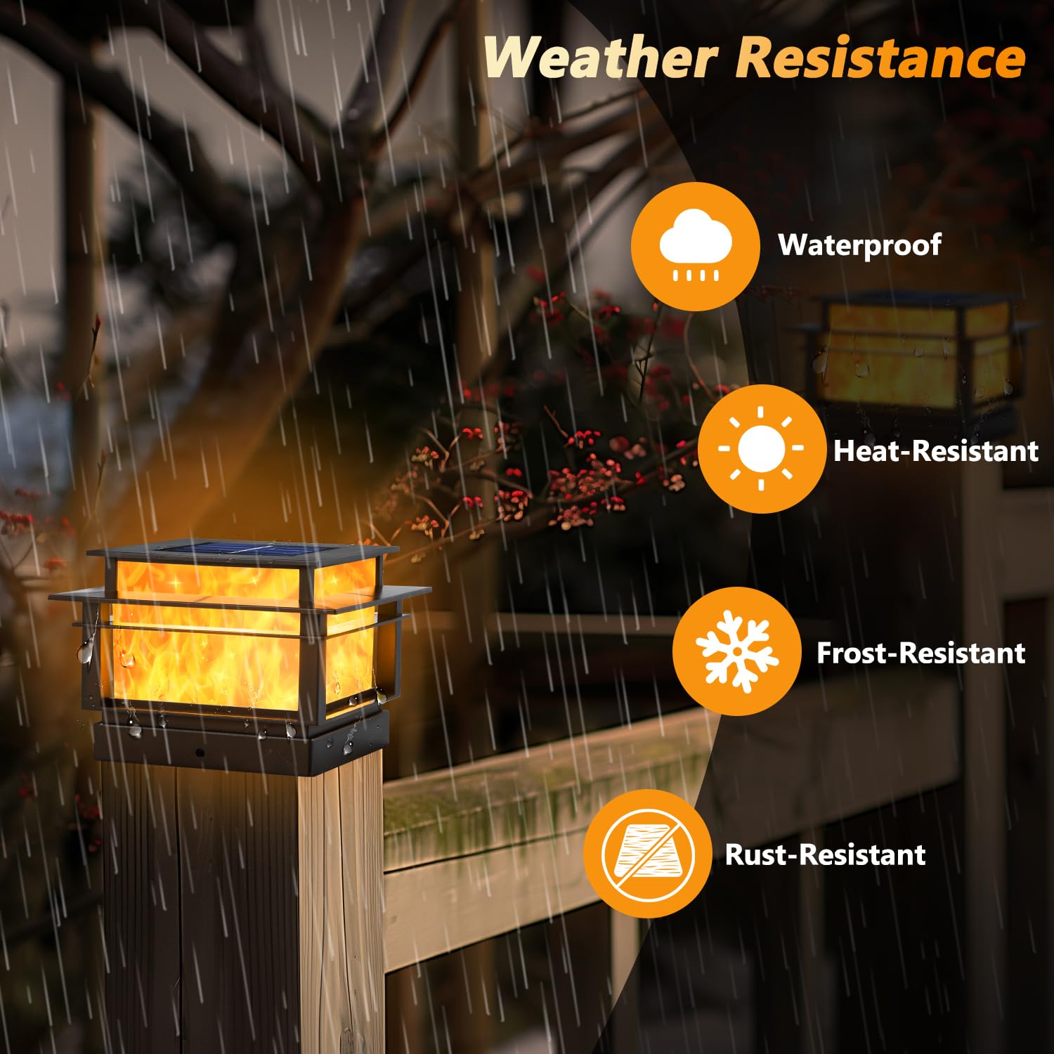 4x4 İnç Güneş Enerjili Alev Şe - Solar Post Cap Light 4X4 incelemesi ve fiyatı