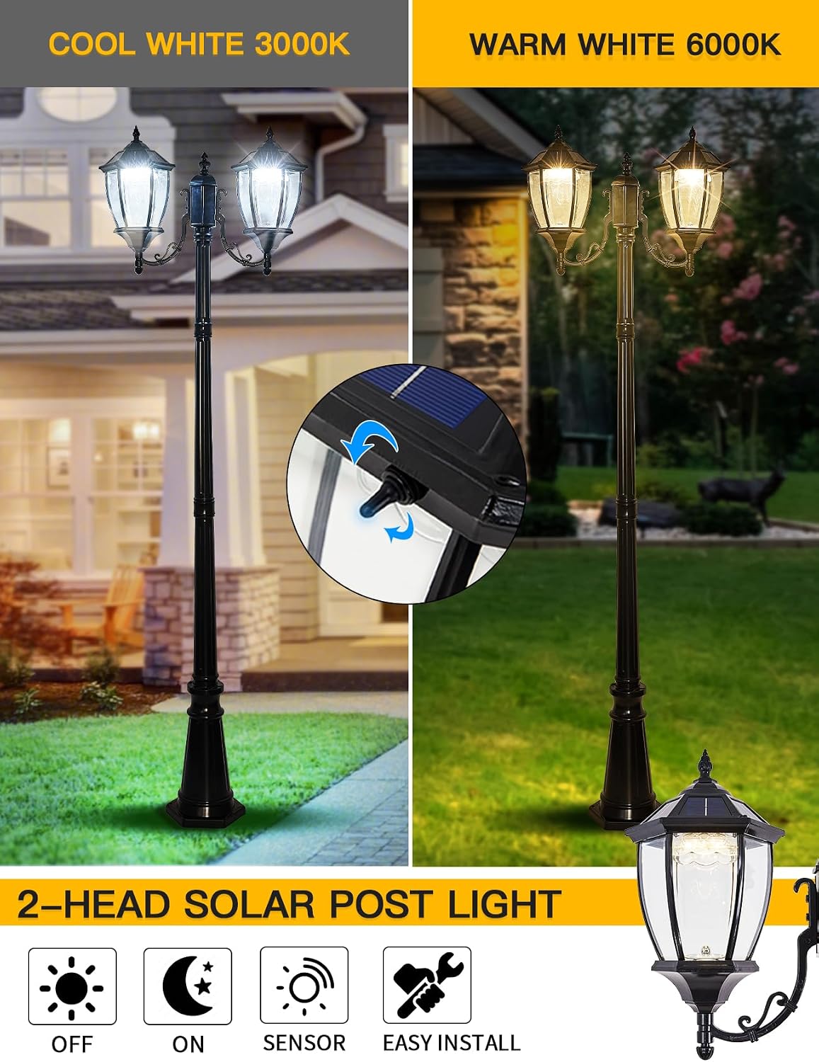 Dış Mekan Güneş Enerjili Direk - Solar Garden Light Dusk To Dawn incelemesi ve fiyatı
