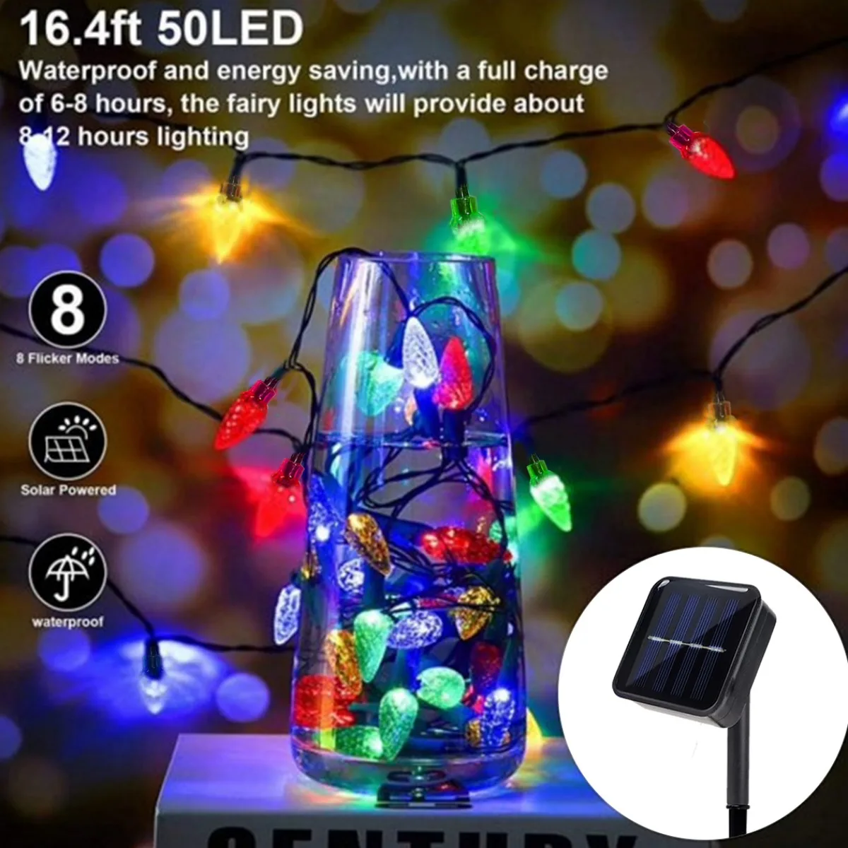 12M 100Leds Güneş Noel Dize Iş - Solar String Lights Outdoor 20M incelemesi ve fiyatı