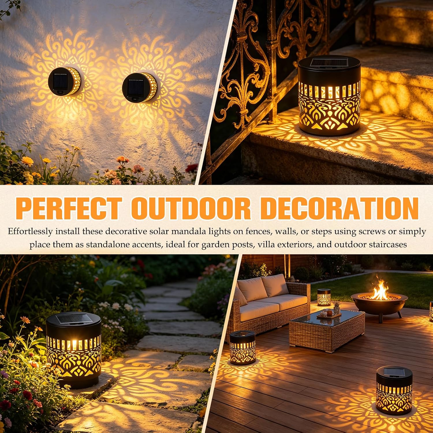 LED Güneş Enerjili Mandala Duv - Solar Wall Light Fence Lamp incelemesi ve fiyatı