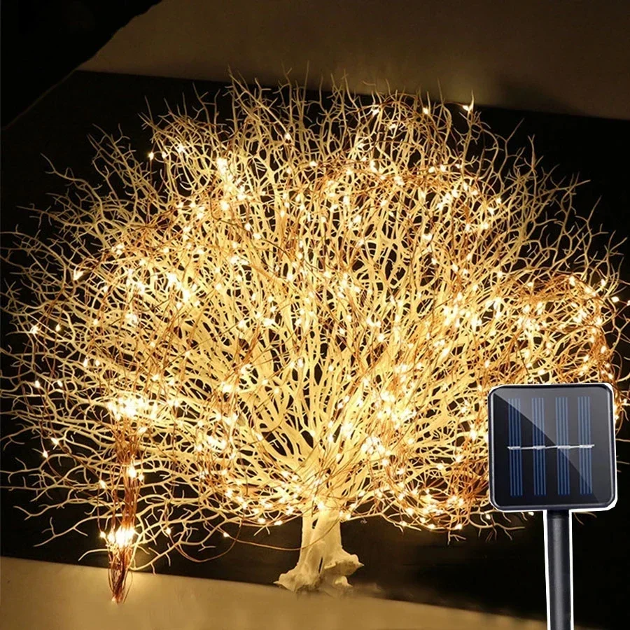 100/200Leds Güneş Peri Şelale  - Solar String Lights Outdoor 20M incelemesi ve fiyatı