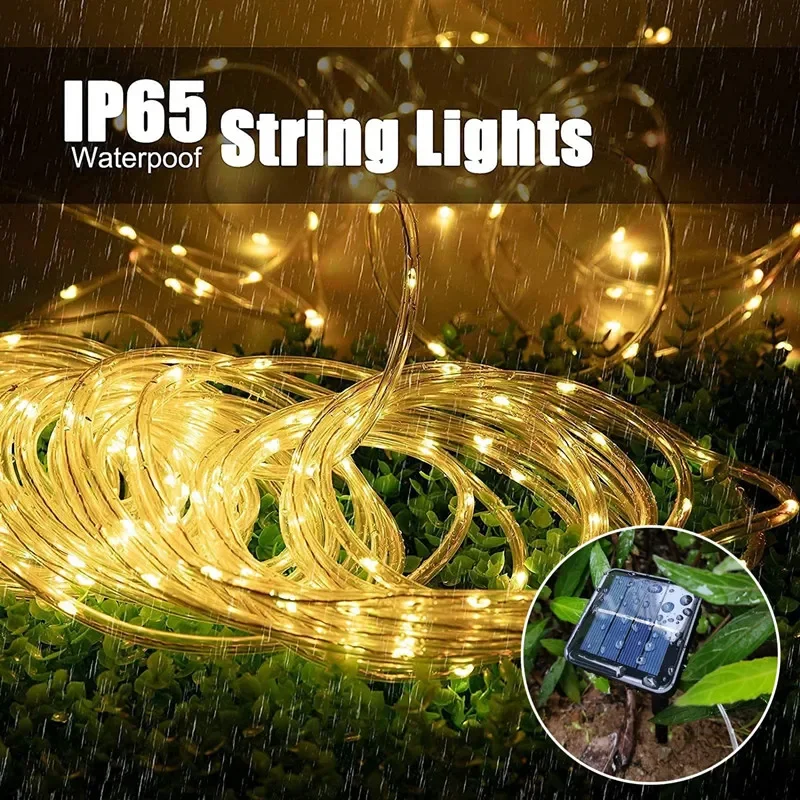 LED Güneş Şerit Halat Tüp Peri - Solar String Lights Outdoor 20M incelemesi ve fiyatı