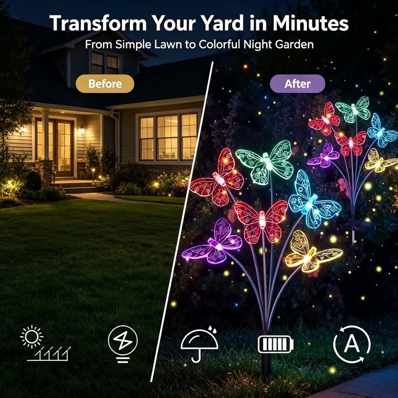 Güneş Enerjili Kelebek Lambala - Solar Garden Light Outdoor Waterproof incelemesi ve fiyatı