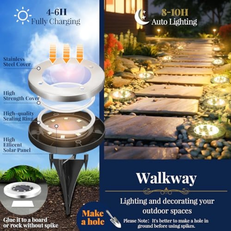 Güneş Enerjili Zemin Lambaları - Solar Garden Light Outdoor Waterproof incelemesi ve fiyatı
