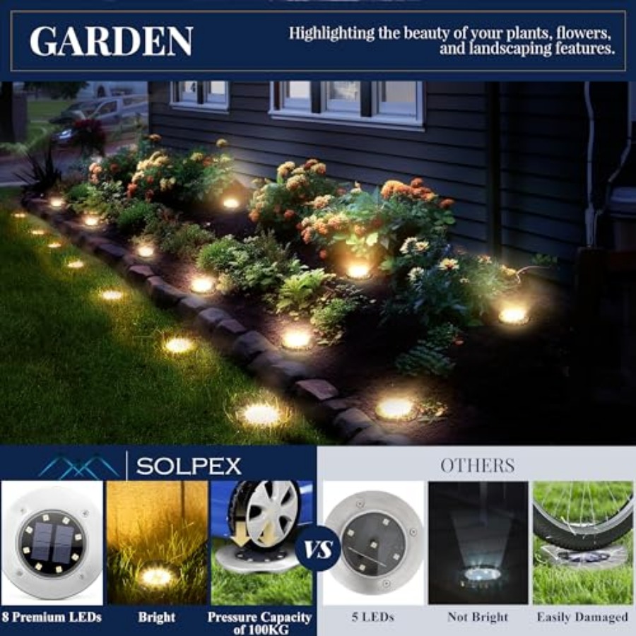 Güneş Enerjili Zemin Lambaları - Solar Garden Light Outdoor Waterproof incelemesi ve fiyatı